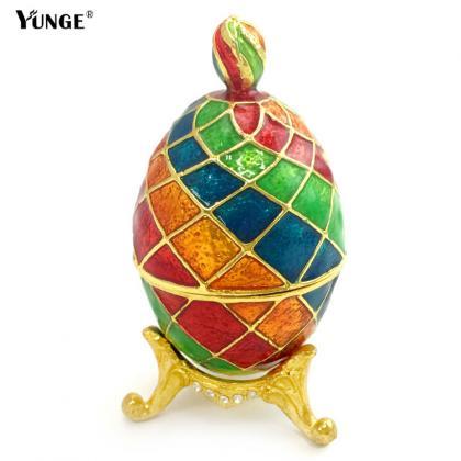 Enamel Painted Colorful Eggs, Alloy Jewelry Box,..