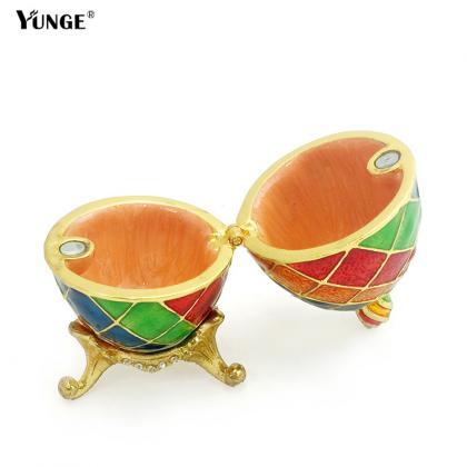 Enamel Painted Colorful Eggs, Alloy Jewelry Box,..