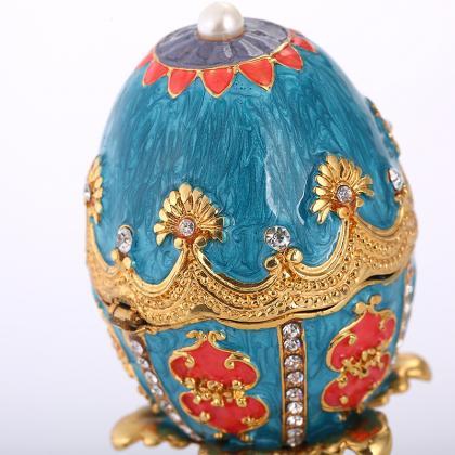 European Easter Egg Gift Enamel Painted Diamond..