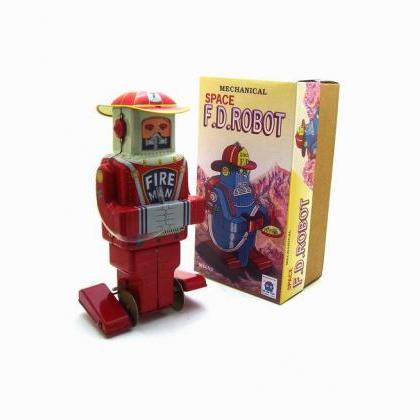 Ms652 Fire Robot Tin Toy Tintoy Adult Collectible..