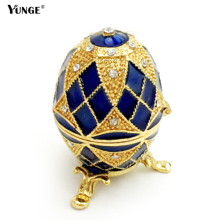 Creative Gift Jewelry Box Metal Crafts Triangle Tripod Egg Shape Jewelry Box Decoration Manufacturers Supply