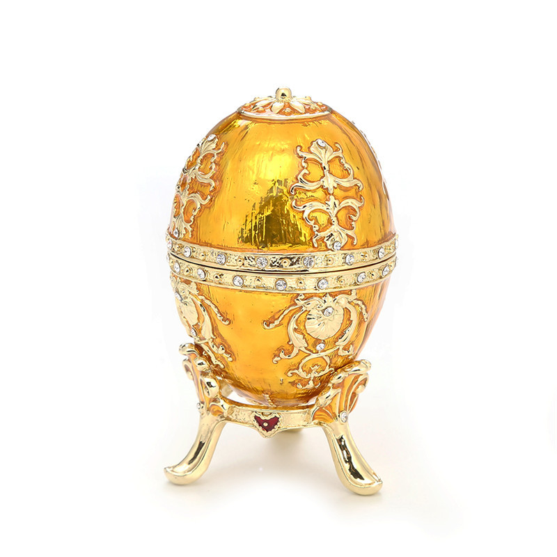European Easter Egg Ring Box Enamel Painted Diamond Metal Crafts Gift Decoration Factory Direct