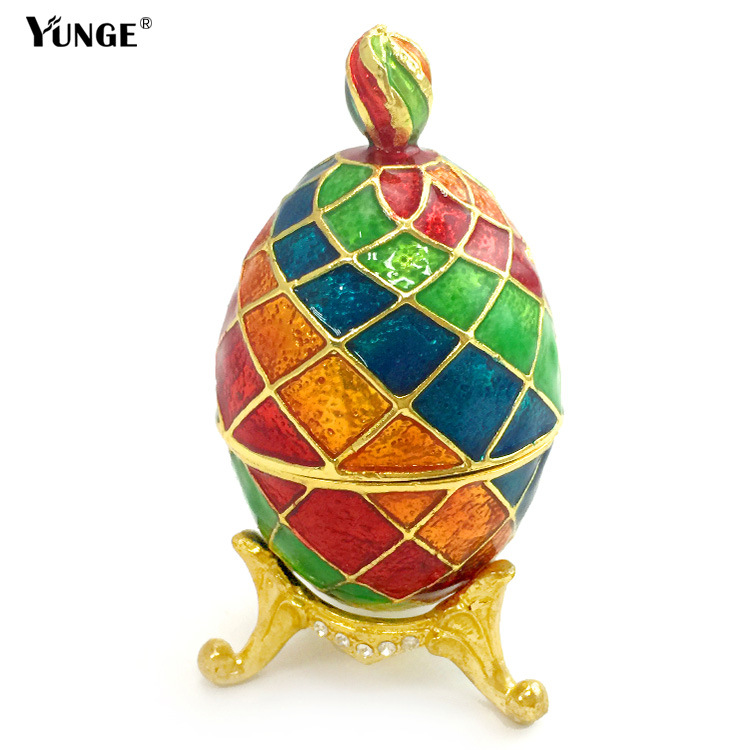 Enamel Painted Colorful Eggs, Alloy Jewelry Box, Boutique Decoration, Creative Gifts, Crafts, Cross-border Models
