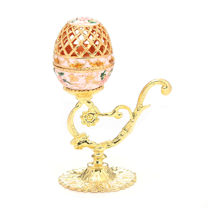 Home Accessories Classical European-style Easter Eggs Gold-plated Enamel Painted Metal Crafts Ornaments