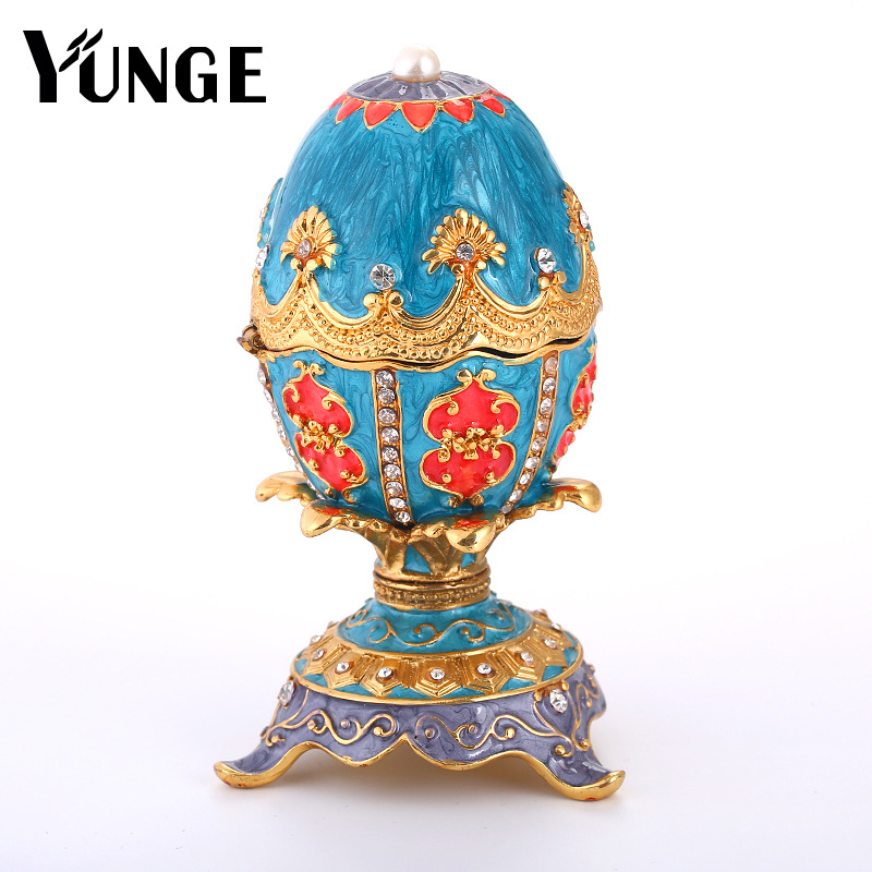 European Easter Egg Gift Enamel Painted Diamond Metal Crafts Gift Ornament Factory Direct