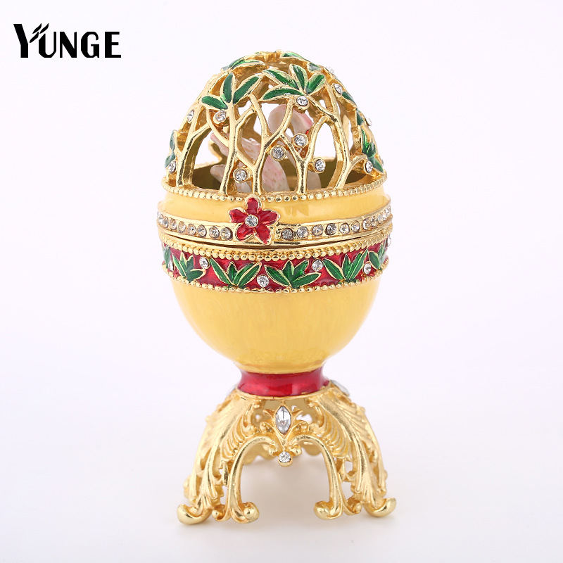 Easter Egg Creative High-end Home Decoration Enamel Painted Diamond Metal Crafts Gift Factory Direct