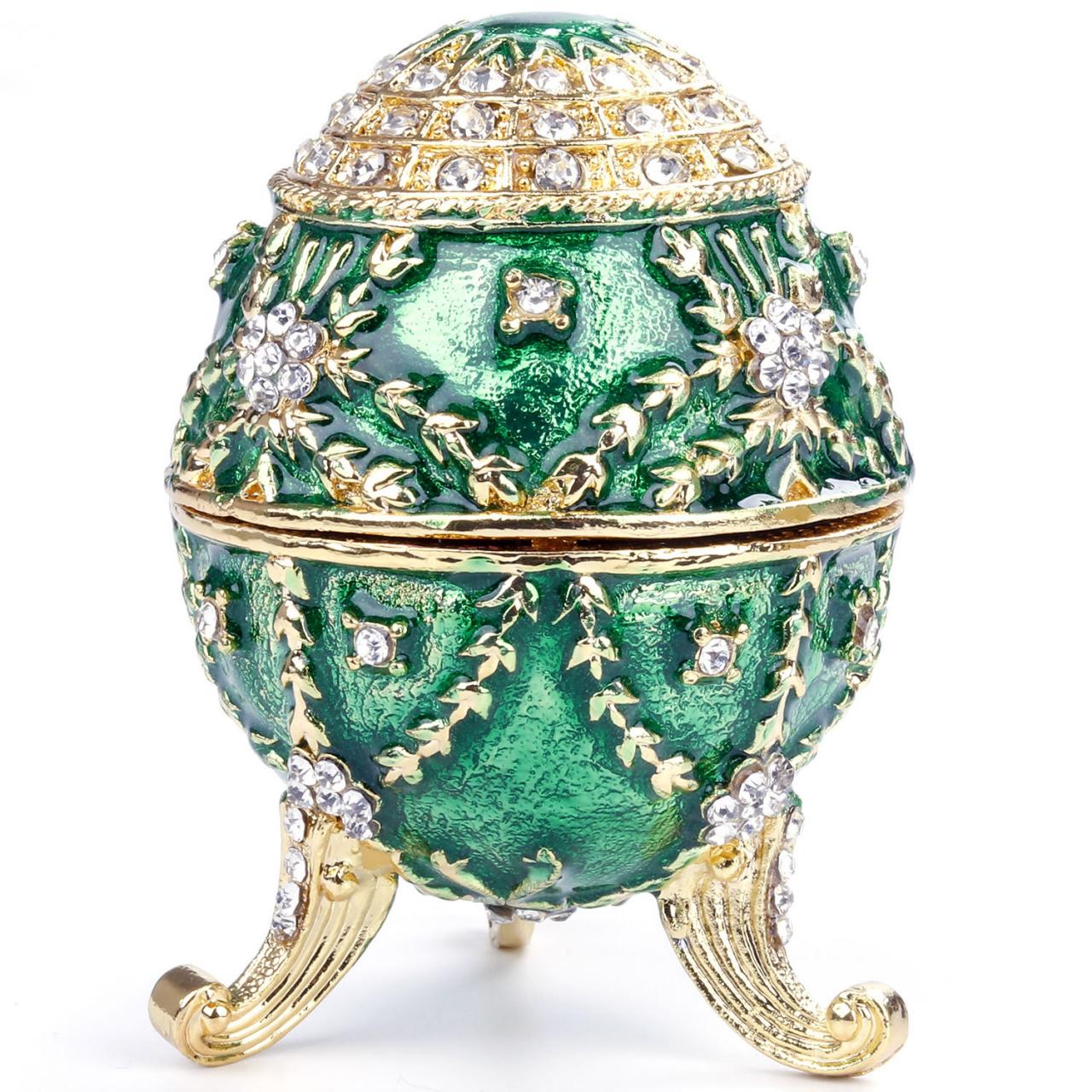 Enamel Color Metal Diamond Egg Jewelry Box Easter Egg Jewelry Box