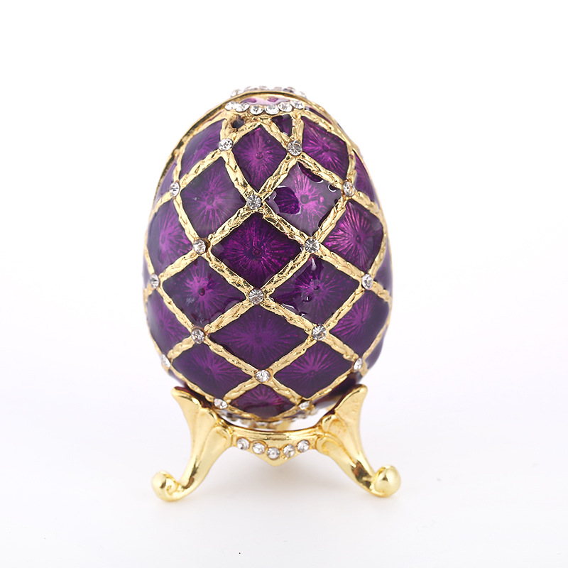 Cross-border Exclusively For Creative Metal Easter Eggs, Gold-plated Diamond Painting Oil Ornaments, Metal Crafts Factory Direct