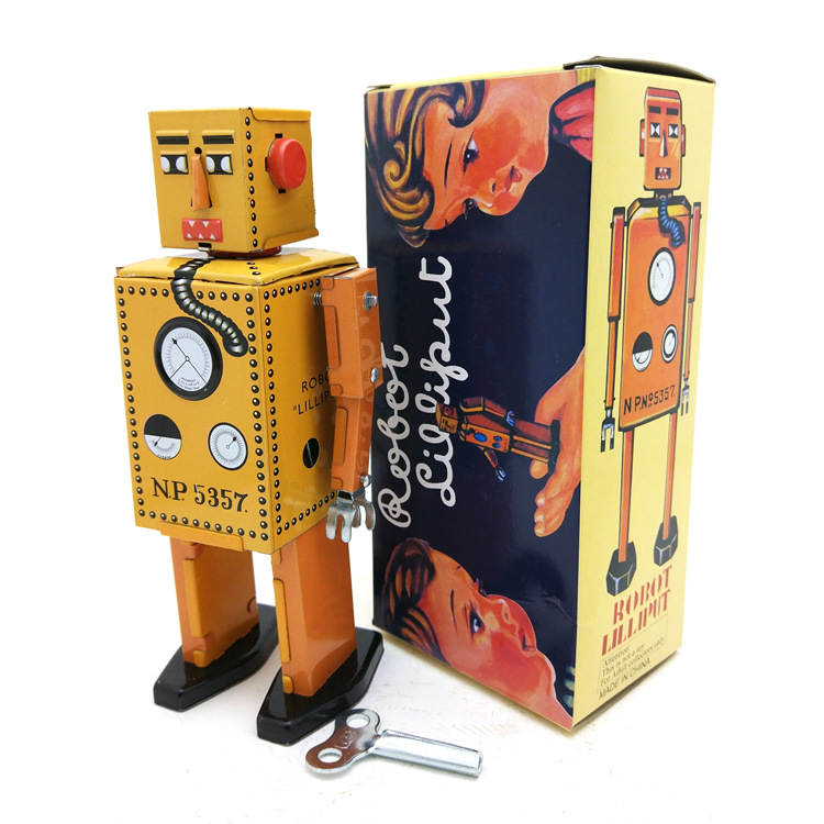 Ms397 Small Steel Tooth Robot Tintoy Adult Collectible Toys Creative Gifts Tin Toys Wholesale
