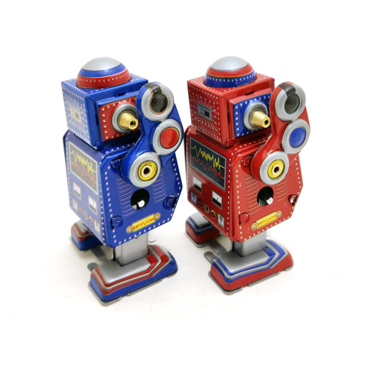 Ms524 Mini Tin Robot Robot Crafts Decoration Clockwork Winding Toy Wholesale