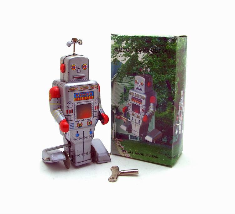 Ms372 Square Robot Nostalgic Toys Furnishing Props Retro Toys Tintoy Tin Toys Wholesale
