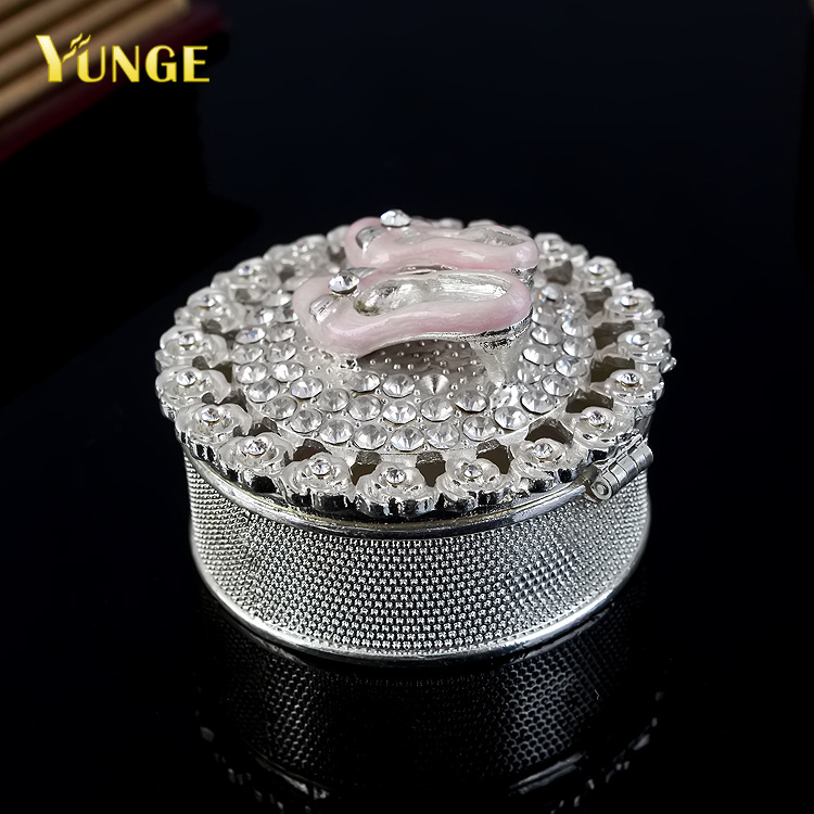 Birthday Gift Creative Boutique Practical Gift Electroplated Diamond Metal Crafts Jewelry Box Factory Direct