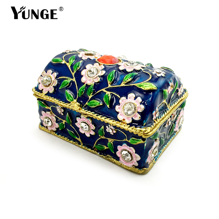 Crafts Enamel Color Inlaid Tile High-end Jewelry Box Electro-galvanized Alloy Business Wedding Supplies Factory Direct