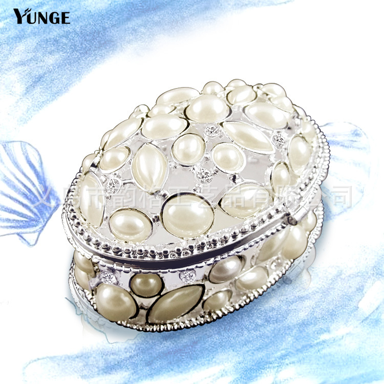 Factory Direct Wedding Gift Creative Practical Gift Silver Plated Pearl High-grade Metal Crafts Jewelry Box