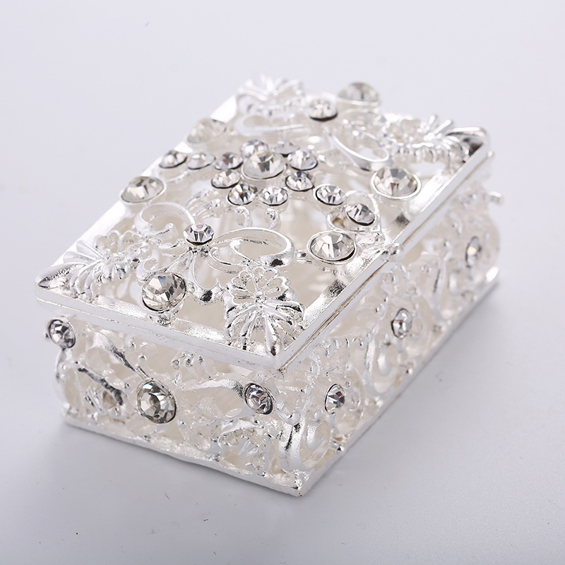 Wedding Gifts Creative Practical Gifts 925 Silver Plated Diamond Metal Crafts Jewelry Jewelry Box Factory Direct